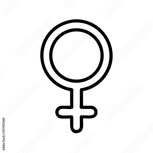 Female gender symbol in a simple linear design