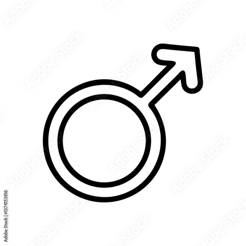 Male gender symbol in a simple linear design