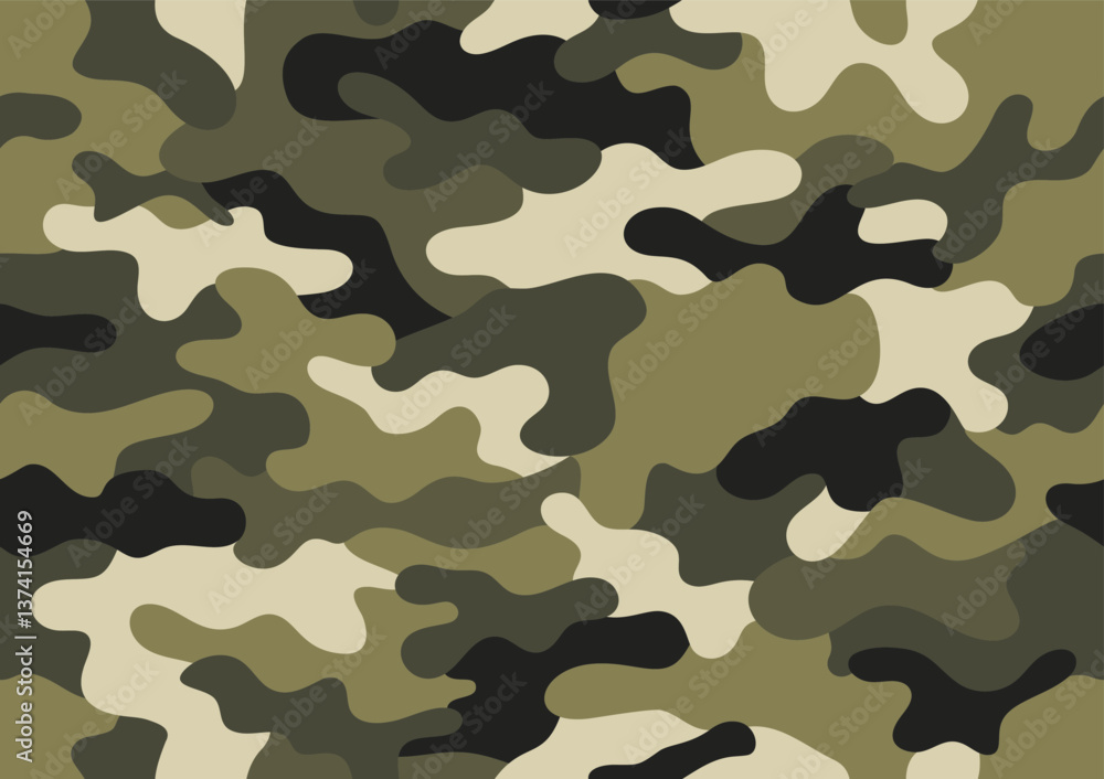 Fototapeta premium camouflage pattern military background vector texture seamless army clothing green black colors