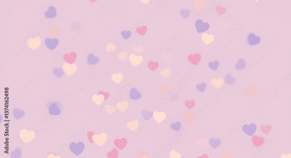 Floating Hearts Background on Light Pink Surface for Valentine's Day Floating Hearts Background on Light Pink Surface for Valentine's Day