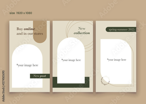 Minimalist Fashion Social Media Templates – Elegant Beige Aesthetic Design for Branding & Marketing