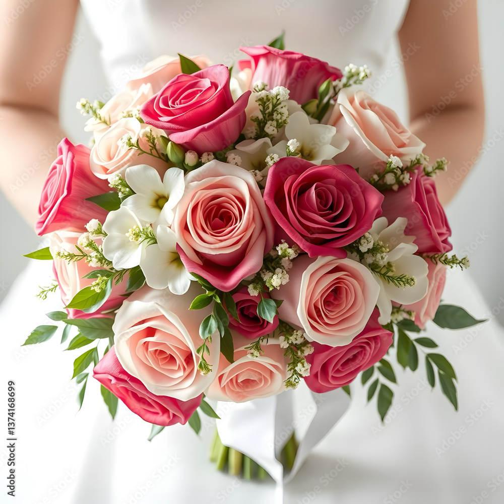 Obraz premium Photo of an elegant and chic wedding bouquet 