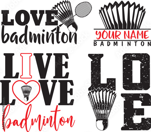 Love Badminton, Badminton Silhouette, Badminton Racket