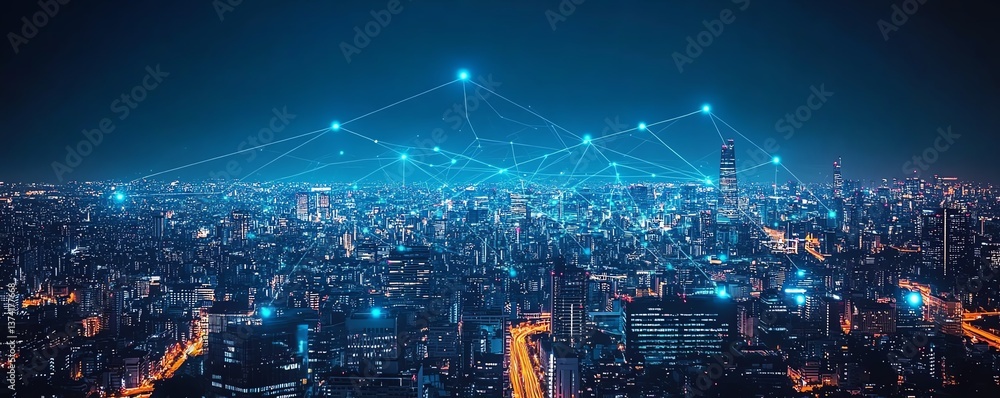 Fototapeta premium IoTenabled smart devices in European cities