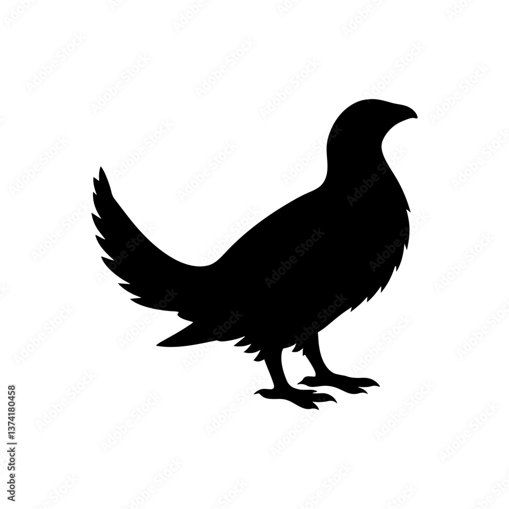Greater sage grouse silhouette vector flat illustration design. Greater sage grouse silhouette vector flat illustration design.