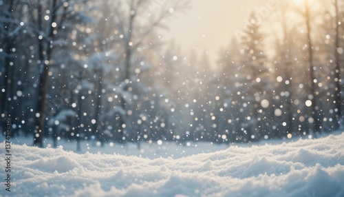 Wallpaper Mural Snowfall action in a winter forest nature scene serene environment Torontodigital.ca