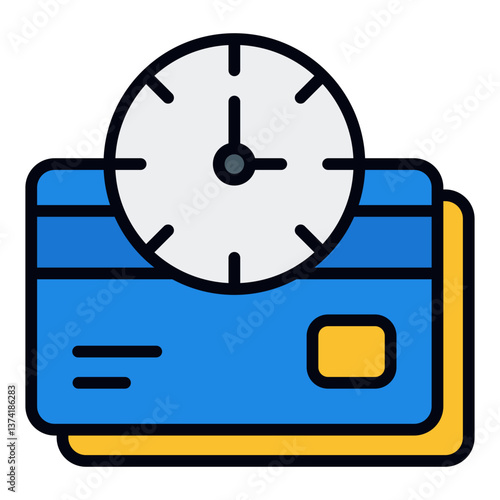 Pay Later Icon. Deferred payment symbol. Buy now and pay later finance sign - stock vector. Filled Line Icon