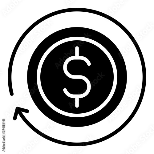 Auto Payment Icon. Scheduled finance symbol. Recurring transaction and digital banking sign - stock vector. Glyph Icon