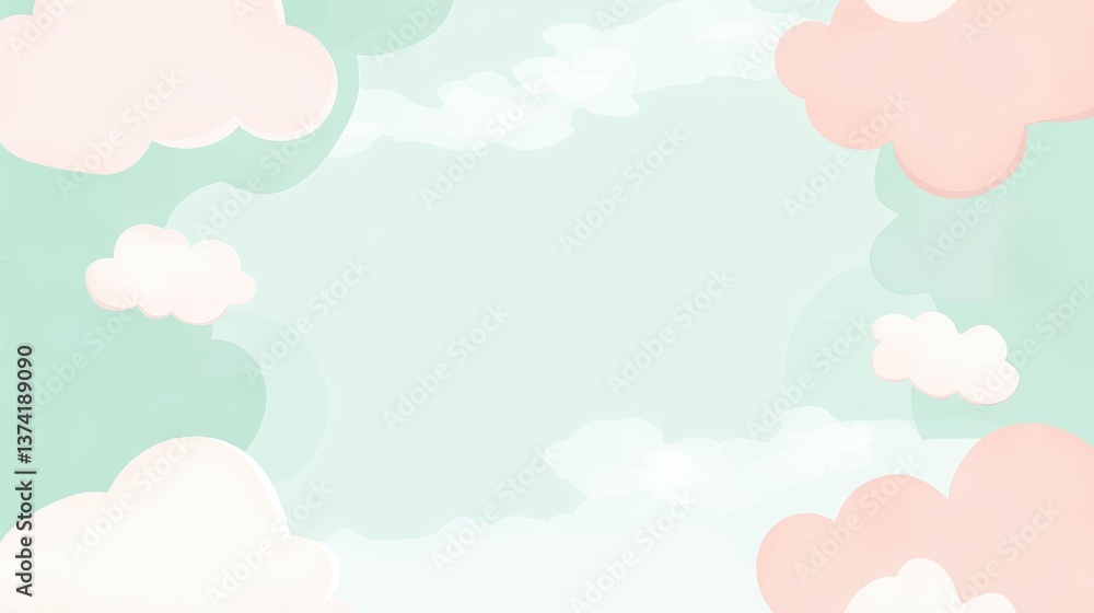 A Soft and Dreamy Cloud Background Illustration with Pastel Colors of Pink, White, and Light Blue A Soft and Dreamy Cloud Background Illustration with Pastel Colors of Pink, White, and Light Blue