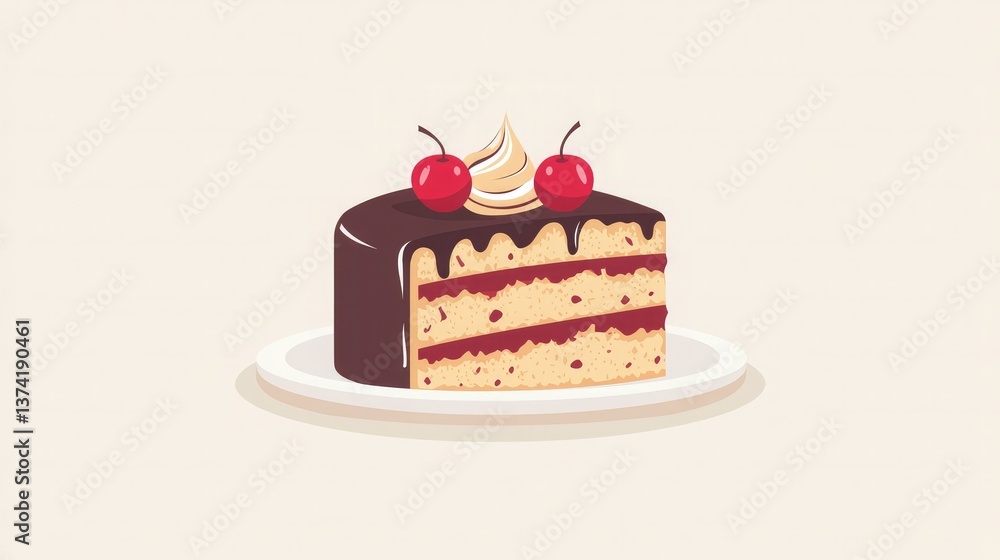 Minimalist cake icon in flat design. Minimalist cake icon in flat design.