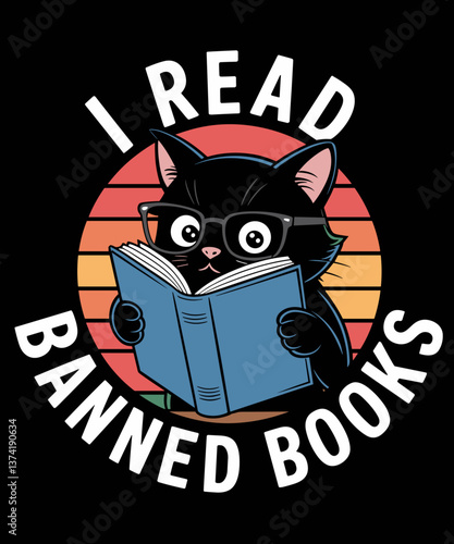 I Read Banned Books Funny Cat Banned Books