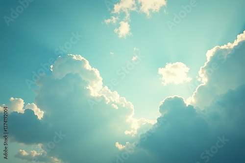 Vintage cloudy sky with subtle tones of blue and grey, creating a dreamy and nostalgic atmosphere,  sky,  background