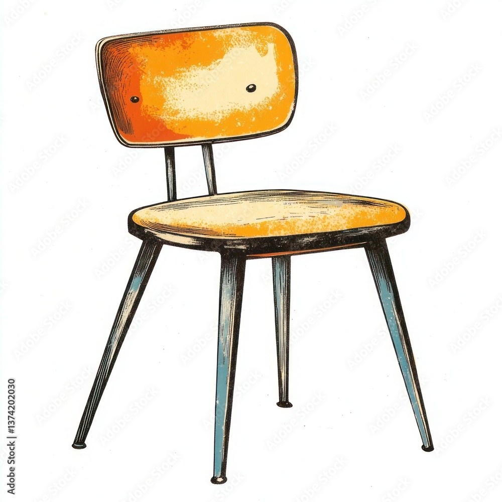 Εκτύπωση καμβά A chair furniture vintage style.