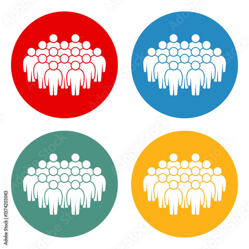 Zestaw ikon ludzi. Symbol tłumu.