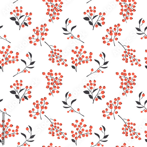 seamless pattern of rowan