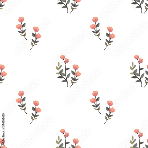 Wallpaper Mural seamless pattern of cute meadow flowers design Torontodigital.ca