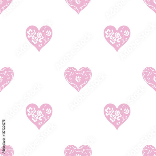 seamless pattern of cute hearts