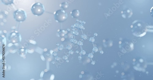 Wallpaper Mural Atomoxetine rotating 3D model of norepinephrine reuptake inhibitor, seamless looped video Torontodigital.ca