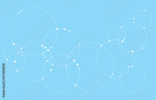 Abstract design of connected dots and circles