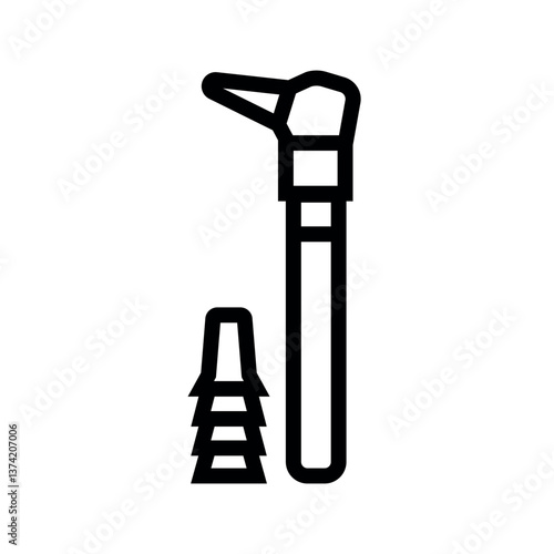 otoscope black line icon for digital and print projects.