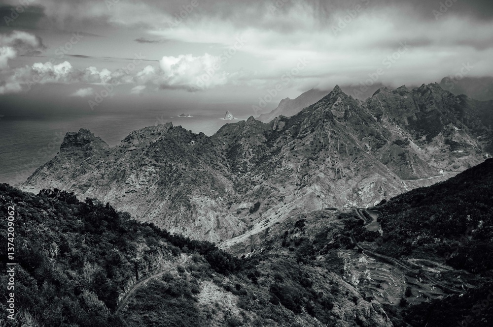 Anaga mountains aerial view, Tenerife.