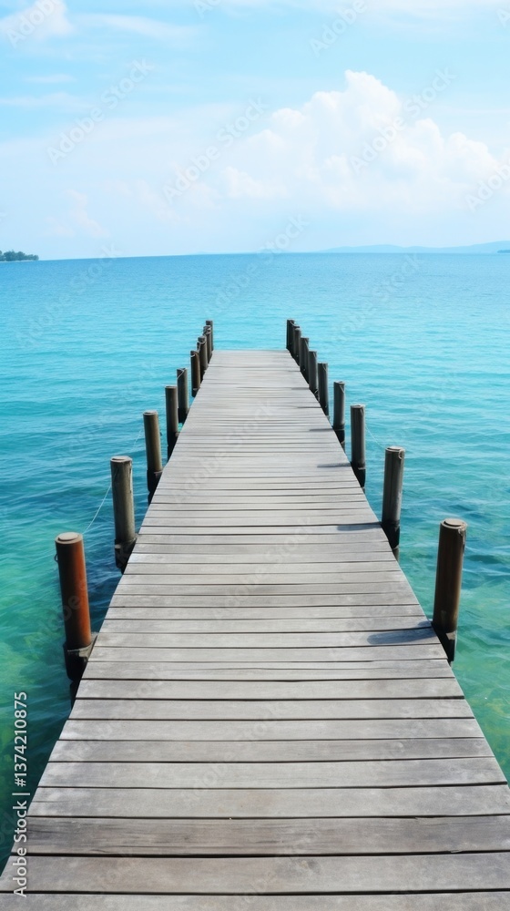 Fototapeta premium Sea outdoors horizon scenery.