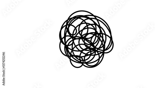 tangled symbol, black isolated silhouette