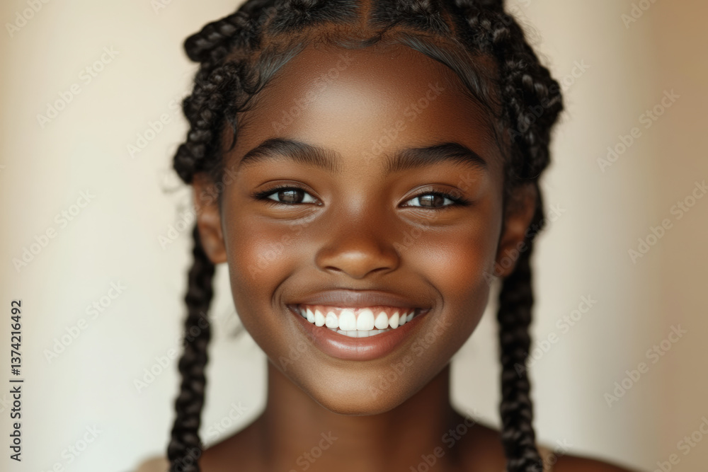 Smiling Girl with Braided Hair Smiling Girl with Braided Hair