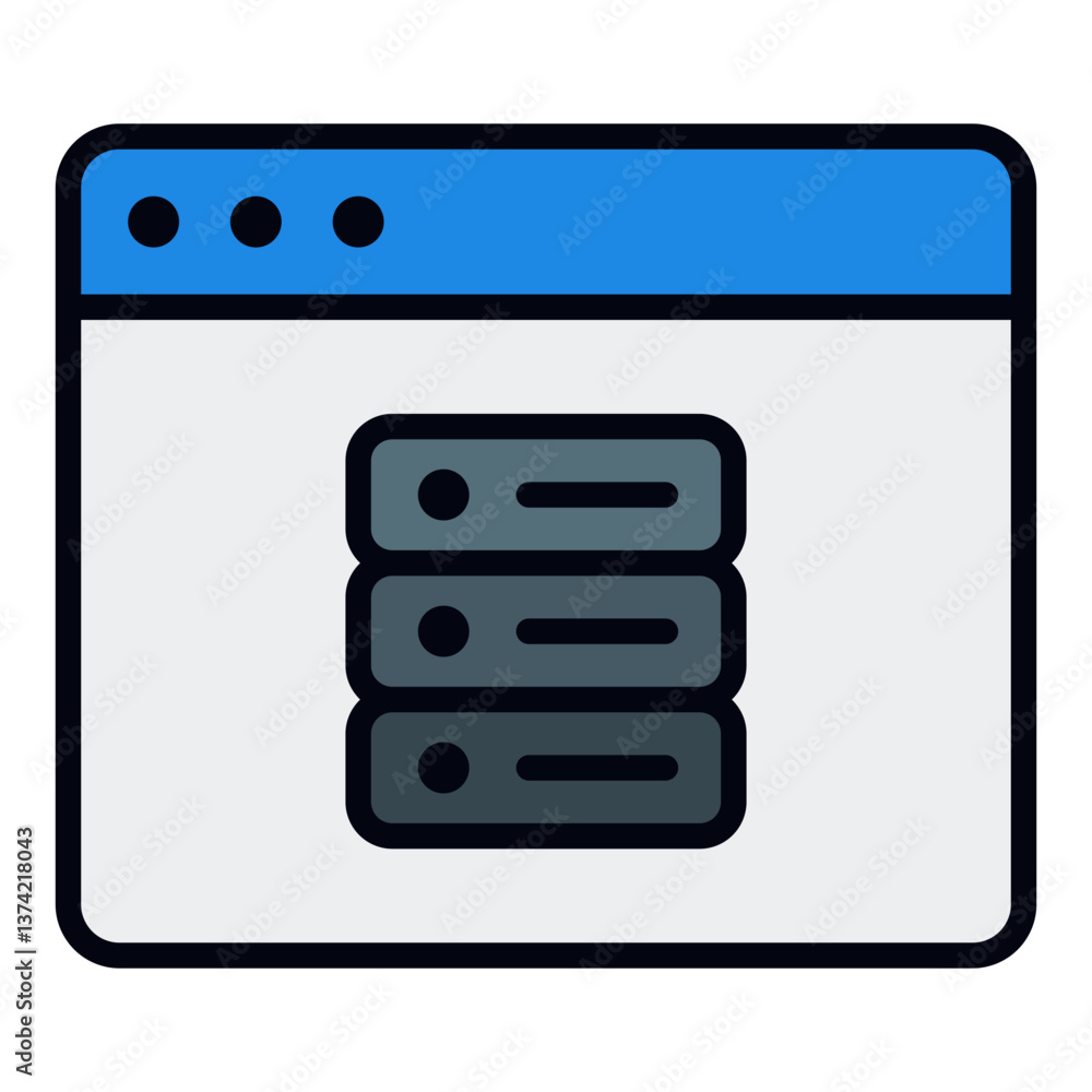 Web Hosting Icon. Cloud server technology symbol. Website management and online business hosting sign - stock vector. Filled Line Icon Web Hosting Icon. Cloud server technology symbol. Website management and online business hosting sign - stock vector. Filled Line Icon