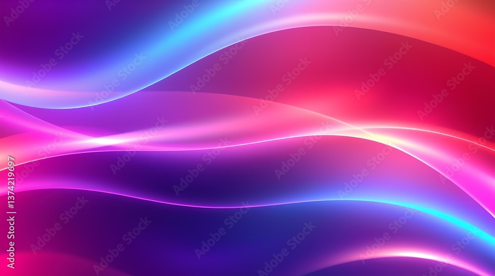 Abstract Fluid Wave Composition with Vibrant Magenta, Blue and Purple Gradient Light Streams Abstract Fluid Wave Composition with Vibrant Magenta, Blue and Purple Gradient Light Streams