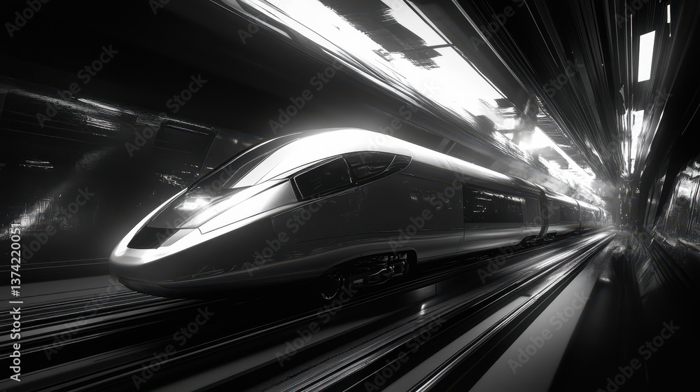 A high-speed rail in a symmetrical, futuristic setting, illuminated with neon lights, resembling a scene from Tron Legacy. A high-speed rail in a symmetrical, futuristic setting, illuminated with neon lights, resembling a scene from Tron Legacy.