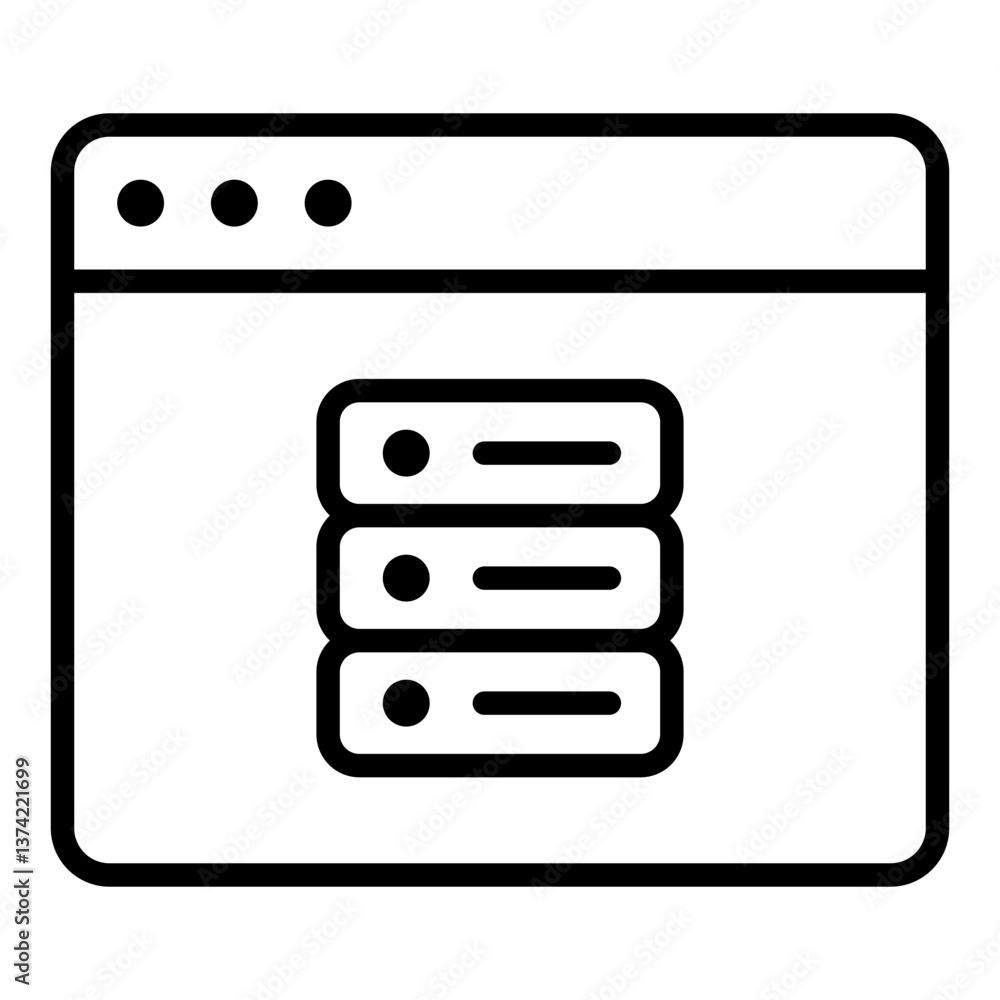 Web Hosting Icon. Cloud server technology symbol. Website management and online business hosting sign - stock vector. Outline Icon Web Hosting Icon. Cloud server technology symbol. Website management and online business hosting sign - stock vector. Outline Icon