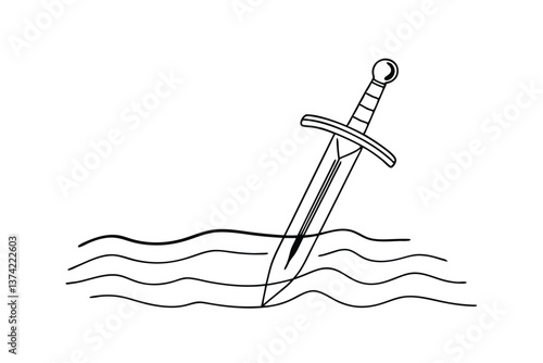 Submerged Sword Arthurian Legend, Excalibur, Mystery, Lake, Water, Symbolism, Myth, History, Power, 