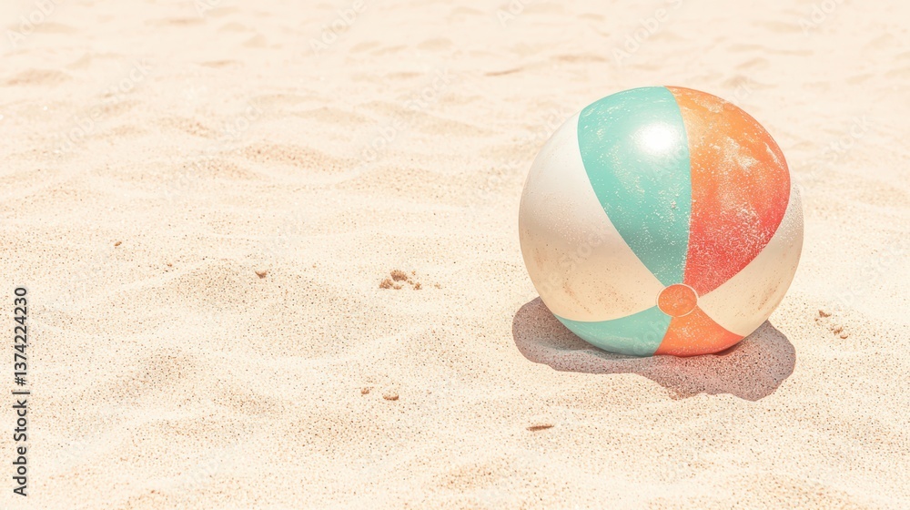 Obraz premium Beach ball fun at the seaside a vibrant summer event on sandy shores