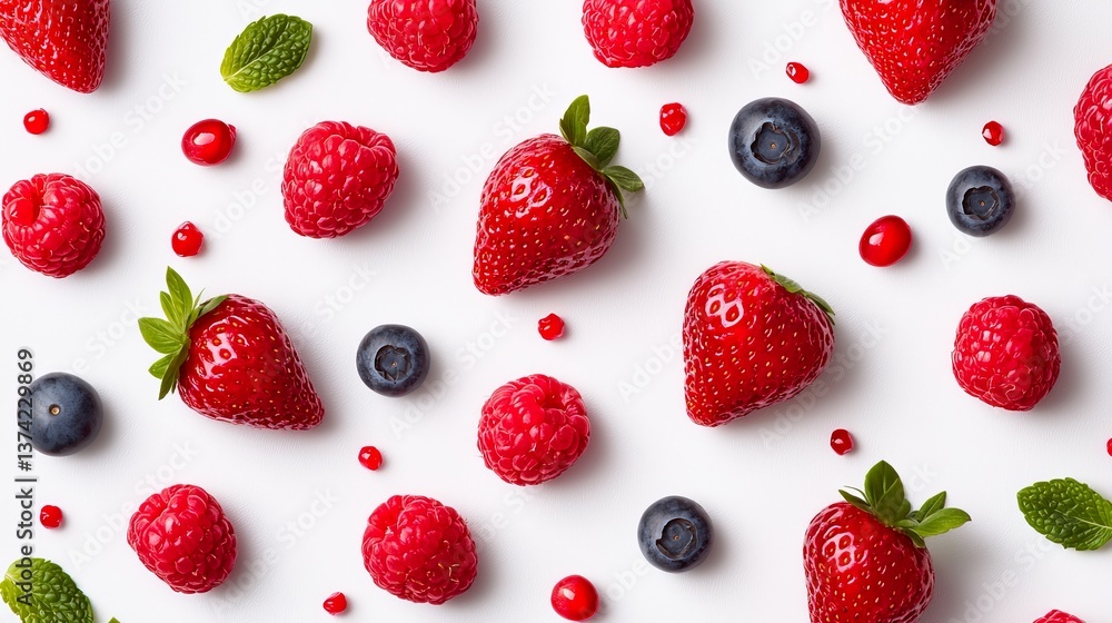Fresh red strawberries and berries isolated on white background showcasing fruit health variety antioxidant richness and diet freshness in minimalistic food nutrition image Fresh red strawberries and berries isolated on white background showcasing fruit health variety antioxidant richness and diet freshness in minimalistic food nutrition image