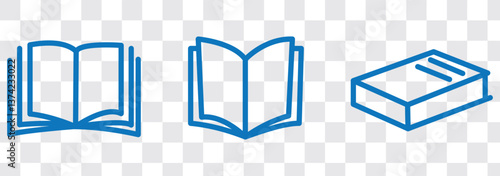 book icon set education study reading learning language skill sign symbol line pictogram vector illustration design flat graphic design