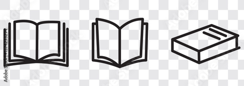 book icon set education study reading learning language skill sign symbol line pictogram vector illustration design flat graphic design