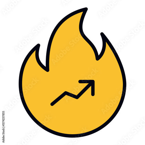 Trending Icon. Online popularity symbol. Social media growth and digital influence sign - stock vector. Filled Line Icon