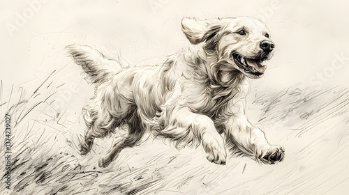 Wallpaper Mural Golden Retriever running through tall grass Torontodigital.ca