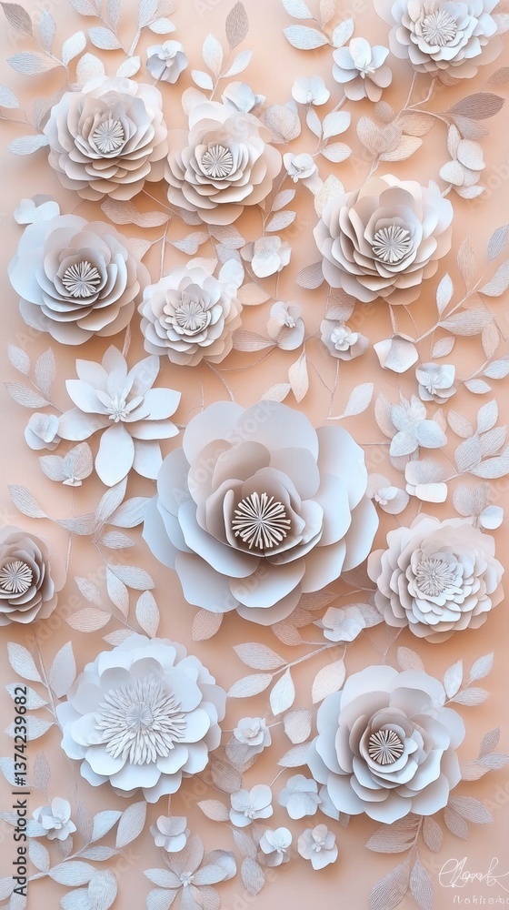 Three exquisite paper peonies in soft pastel tones are styled with pampas grass and white leaves, creating a minimalist floral composition. Three exquisite paper peonies in soft pastel tones are styled with pampas grass and white leaves, creating a minimalist floral composition.