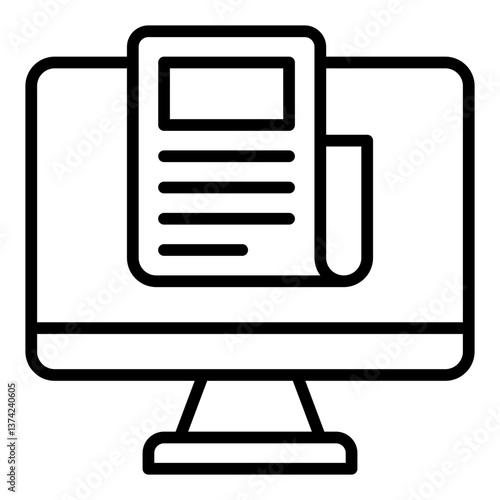 News Report Icon. Journalism symbol. Media coverage and information broadcast sign - stock vector. Outline Icon