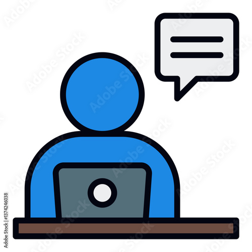 Administrative Icon. Office management symbol. Business organization and corporate administration - stock vector. Filled Line Icon