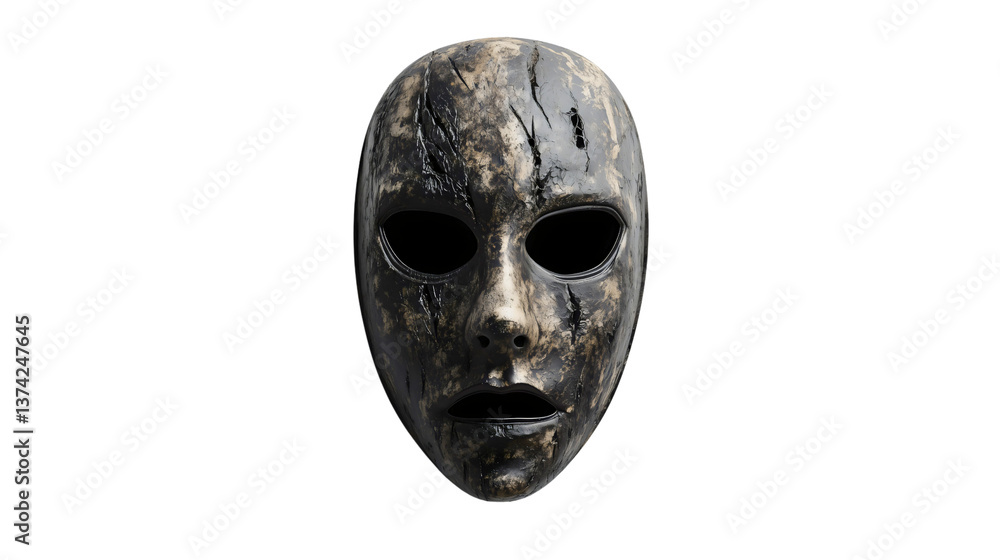 A terrifying cursed demon mask that brings misfortune and pain, a mask with a frightening appearance that scares everyone in its path, a horrifying mask. A terrifying cursed demon mask that brings misfortune and pain, a mask with a frightening appearance that scares everyone in its path, a horrifying mask.