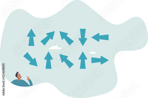 way or choosing options, best alternative or solution to success,character for design.
