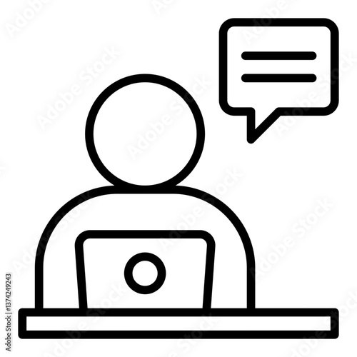 Administrative Icon. Office management symbol. Business organization and corporate administration - stock vector. Outline Icon