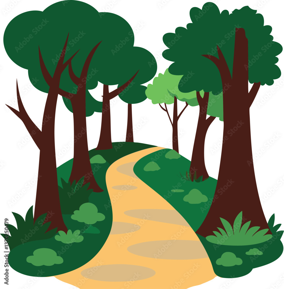 Fototapeta premium Enchanted forest pathway vector