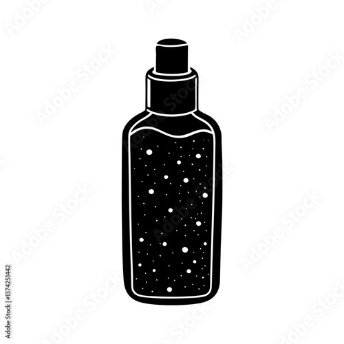 Exfoliating toner silhouette illustration 