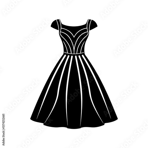 Empire waist dress silhouette vector 