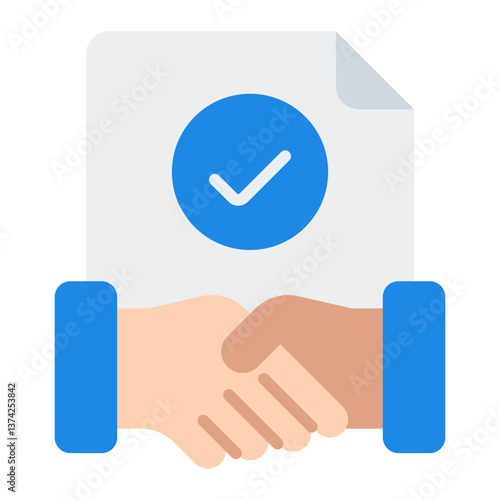 Contract Icon. Legal agreement symbol. Business document and corporate deal - stock vector. Flat Icon