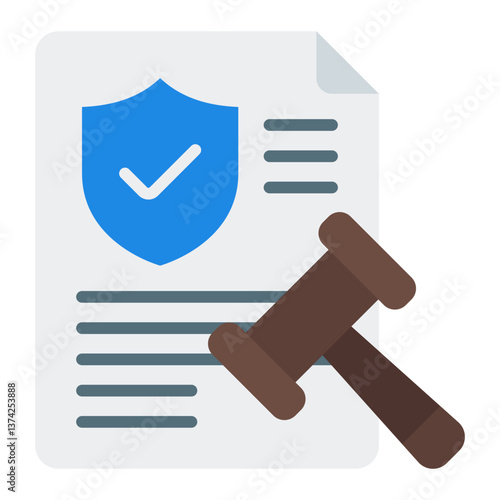 Legal Compliance Icon. Business law symbol. Regulatory requirements and corporate ethics - stock vector. Flat Icon